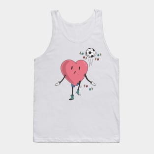 Soccer Heart Player, Retro Soccer Valentines Day Gift Tank Top